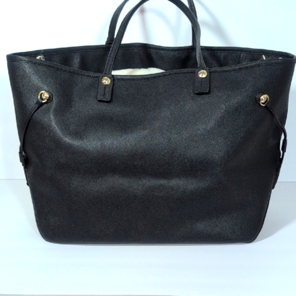 Henri Bendel Black Saffiano Leather Large Tote - Picture 4 of 14